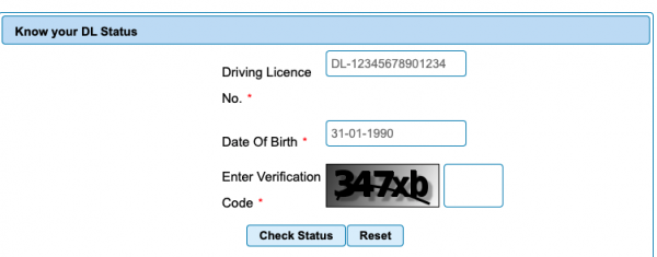 Change DL Status Online