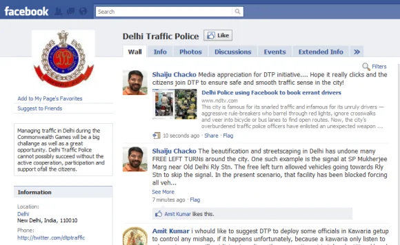 Delhi Police on Facebook and Twitter