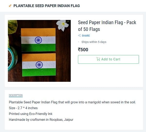 Buy Eco-Friendly Indian Flag