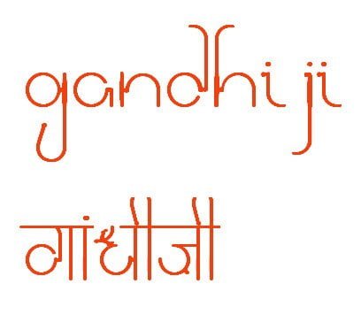 Free Download Gandhiji font for English and Devanagari inpired by Gandhi ji Glasses