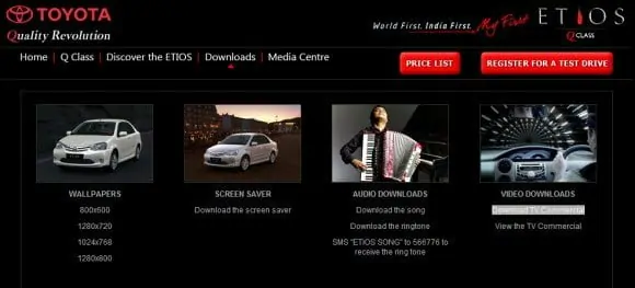Free Download Toyota Etios Wallpaper, Screensaver, and the official song