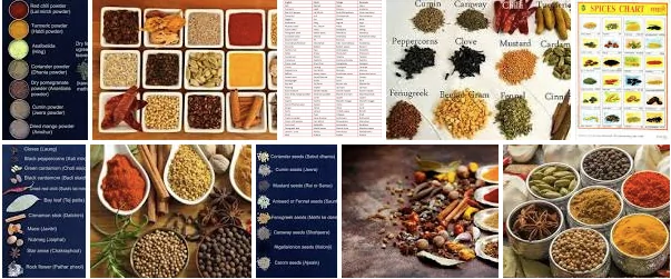 English name of common Indian Spices