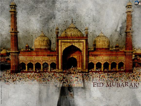 Mosque and Eid Mubarak