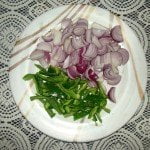 Pieces of Onion and Capsicum