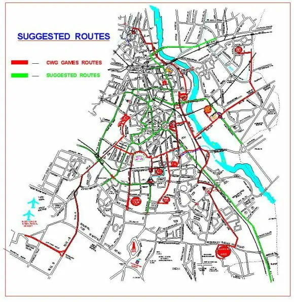 Suggested Route during CWG