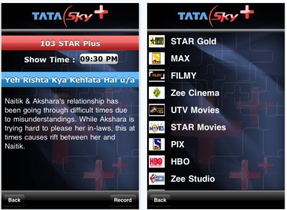 Tata Sky Recoding iPhone