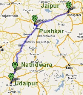 Udaipur Nathdwara Pushkar Jaipur