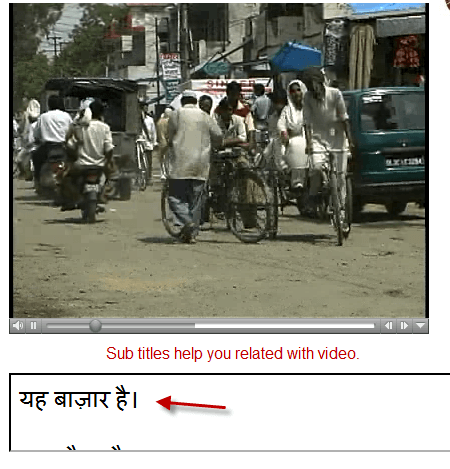 Hindi learning with video