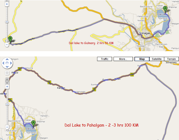 Srinagar to Pahalgam Gulmarg