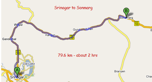 Srinagar to sonmarg